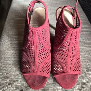 Kelly & Katie Red Peep-Toe Heels